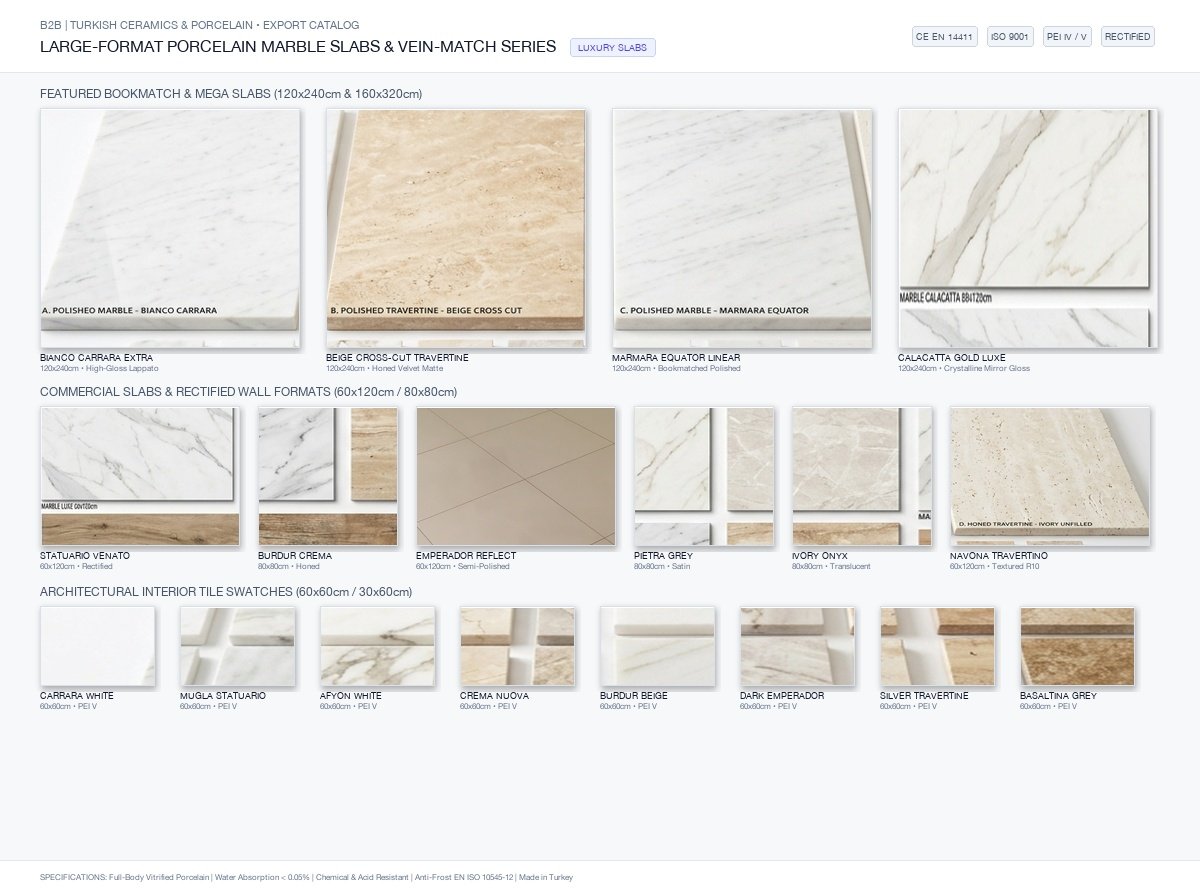 Large-Format Glazed Porcelain Ceramic Tiles (60x120cm & 120x240cm)